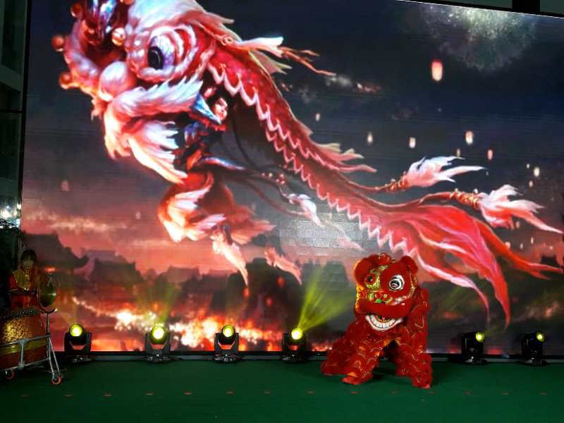 A traditional Chinese Dragon dance